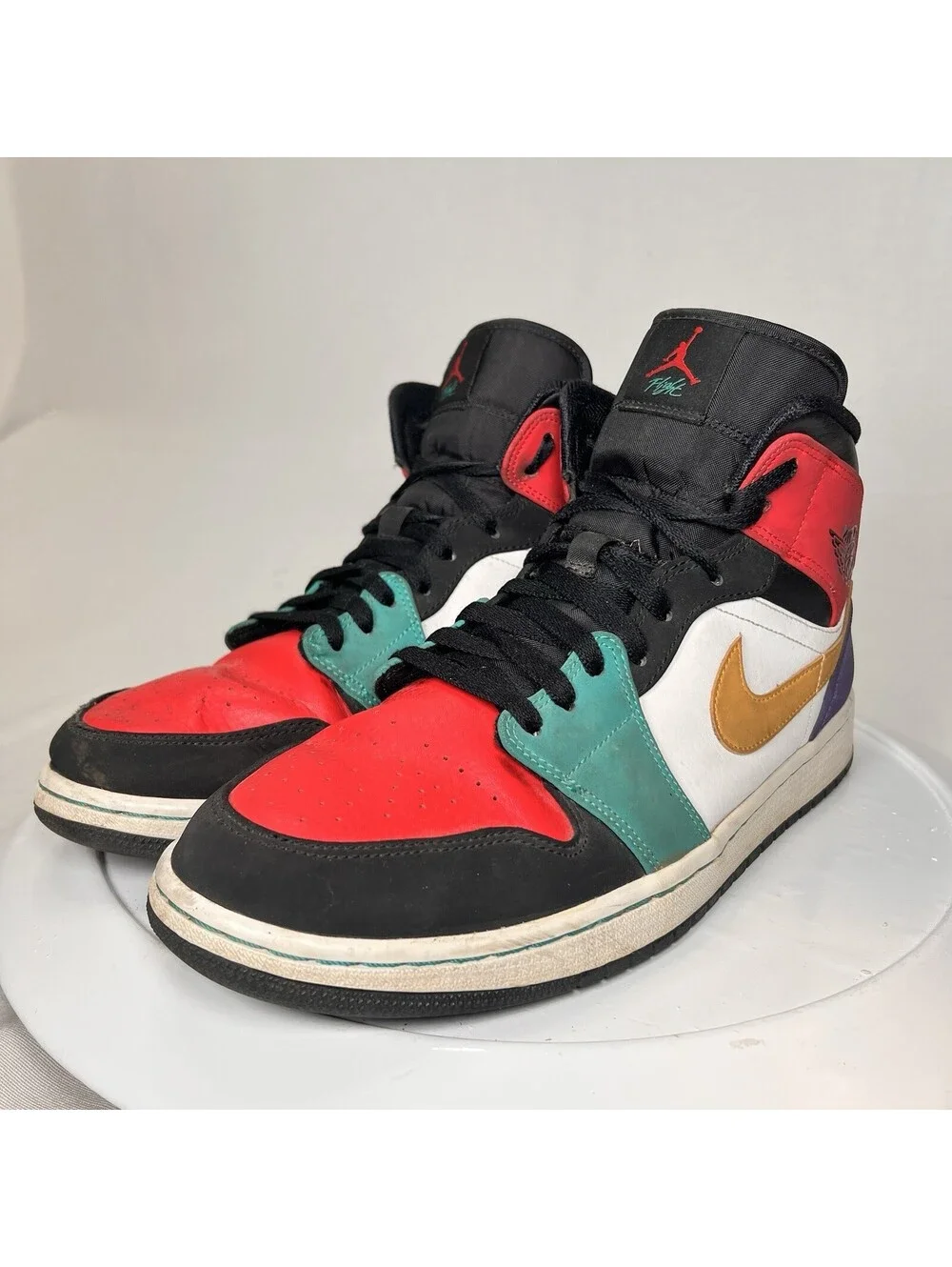 Nike Air Jordan 1 Mid Multicolor Basketball Shoes 554724-125 Men’s US Size 12